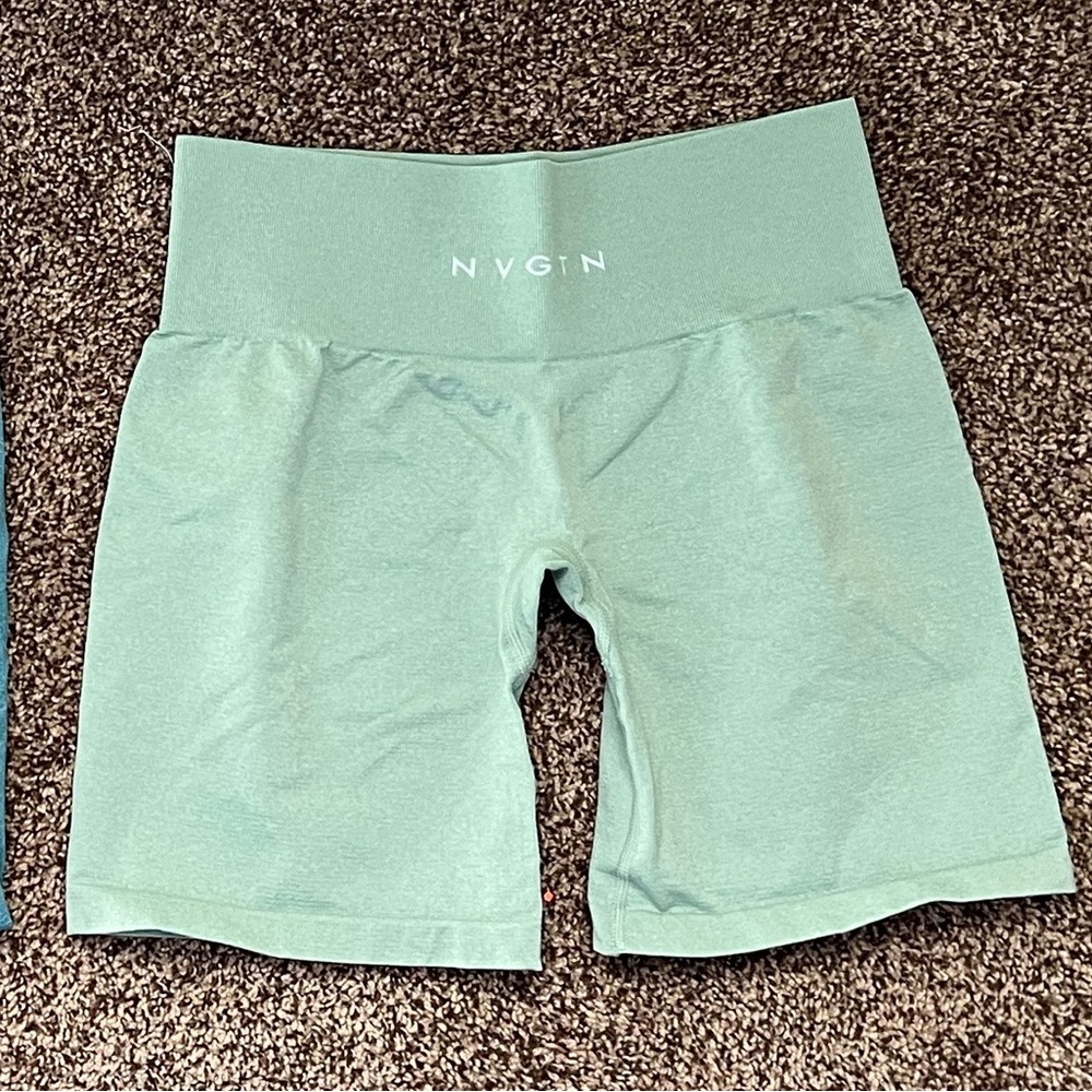 NVGTN sage green shorts